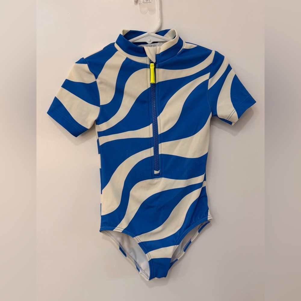 Mini Boden Blue and White Kids Swimwear size 4-5
